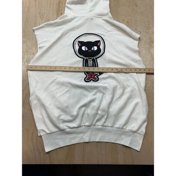 LVL XIII Mens Sleeveless Hoodie XXL White Distressed Raw Style New MSRP $225 - Picture 8 of 9